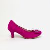 Footwear Le Babe | Le Babe - 3037 Fuschia Pink Diamonte Kitten Heel