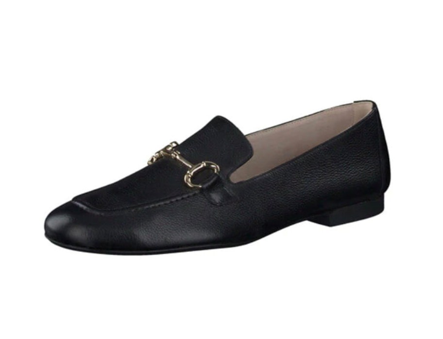 Footwear Paul Green | Paul Green - 2596 Black Leather Loafer