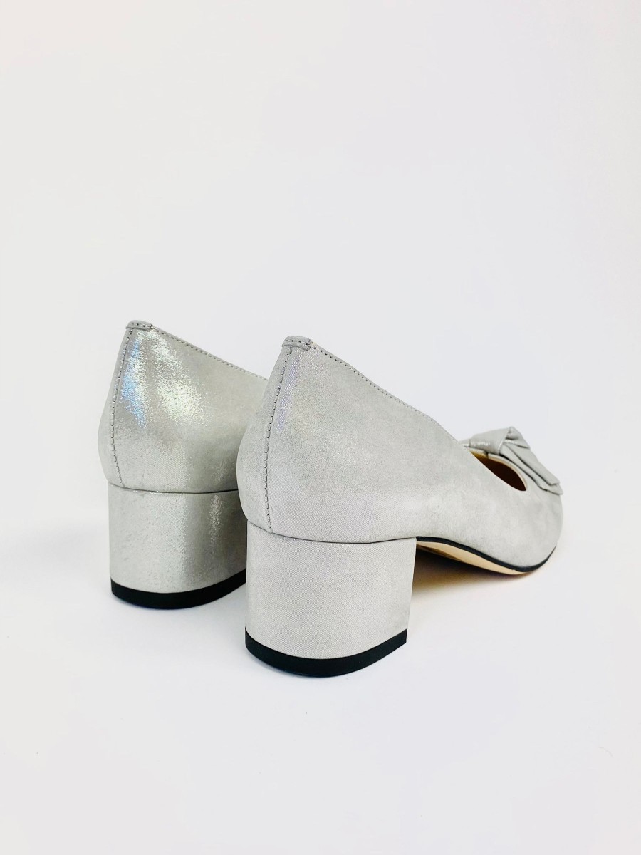 Footwear Rachel's | Rachel'S - Silver Bow Court Shoe