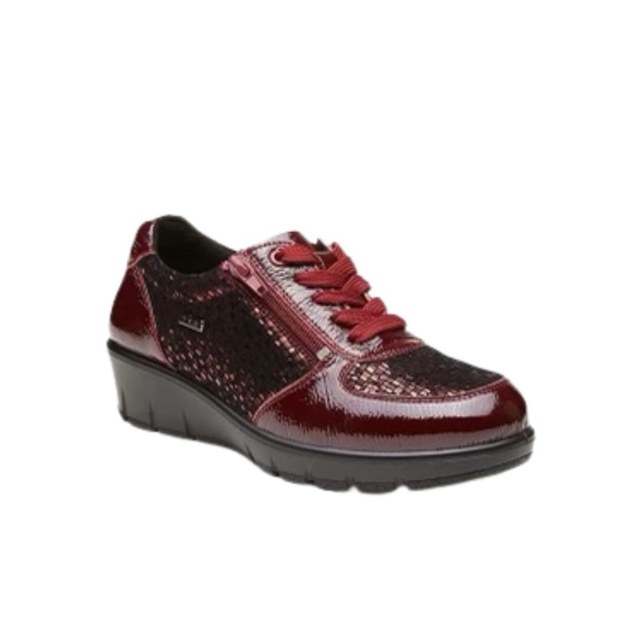 Footwear G Comfort Waterproof Shoes & Boots | G Comfort - 799-2 Burgundy Waterproof Trainer With Zip