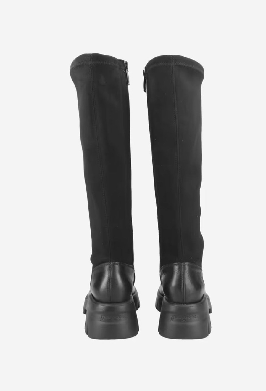 Footwear Paul Green Knee High Boots | Paul Green - 8060 Black Stretch Knee High Boot