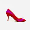 Footwear Rachel's | Rachel'S - Fuschia And Red Suede Court Shoe