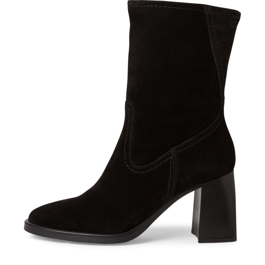 Footwear Tamaris Mid Calf Boots | Tamaris - 25019 Black Suede Boot