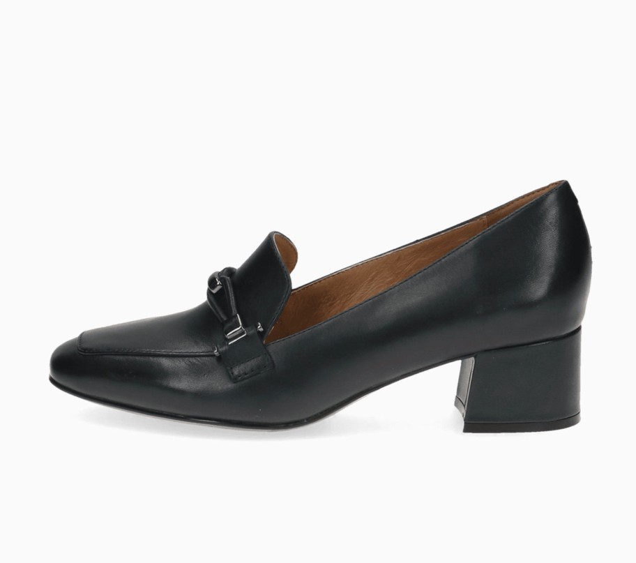 Footwear Caprice | Caprice - 24300 Navy Loafer Block Heel