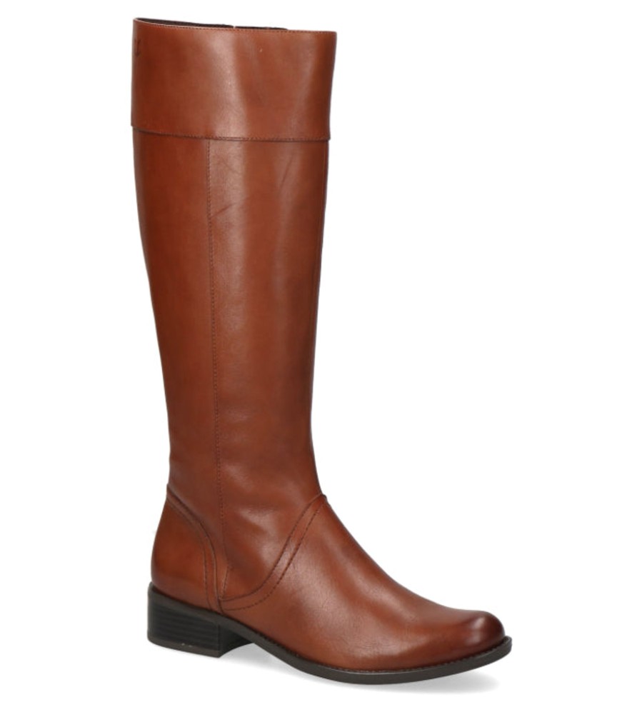 Footwear Caprice Knee High Boots | Caprice - Cognac Knee High Boot Xs Shaft