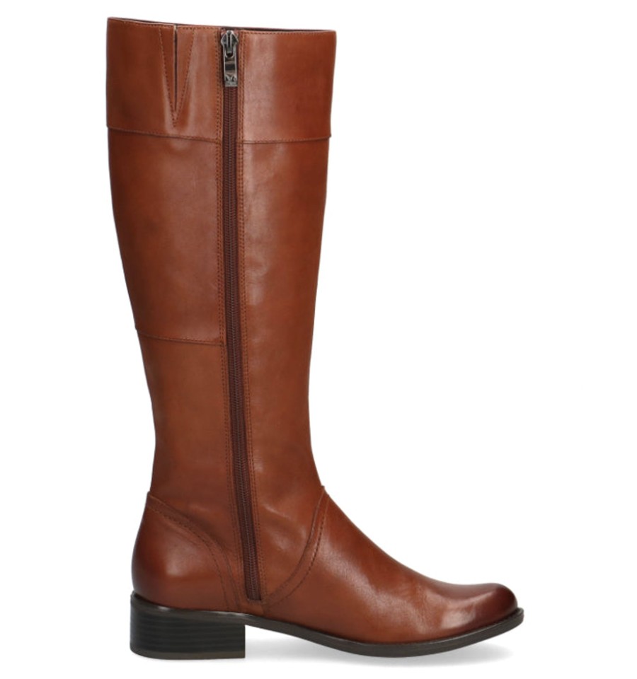 Footwear Caprice Knee High Boots | Caprice - Cognac Knee High Boot Xs Shaft