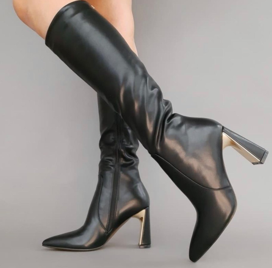 Footwear Kate Appleby Knee High Boots | Kate Appleby - Fordwich Black Leather Look Knee High Boot