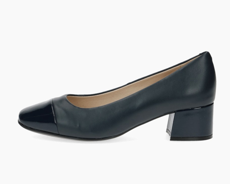 Footwear Caprice | Caprice - Navy Leather Court