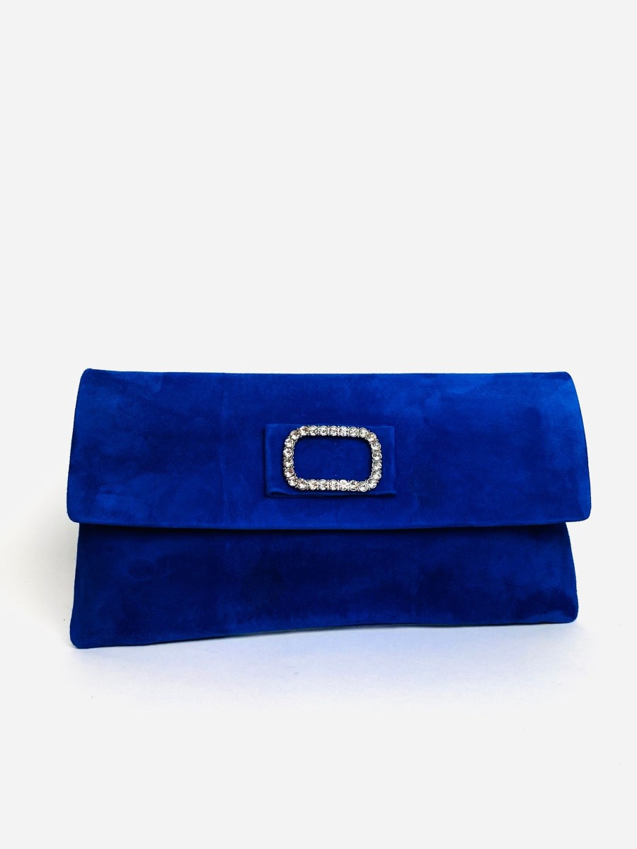 Bags Le Babe | Le Babe - Bomilly Blue Diamonte Clutch