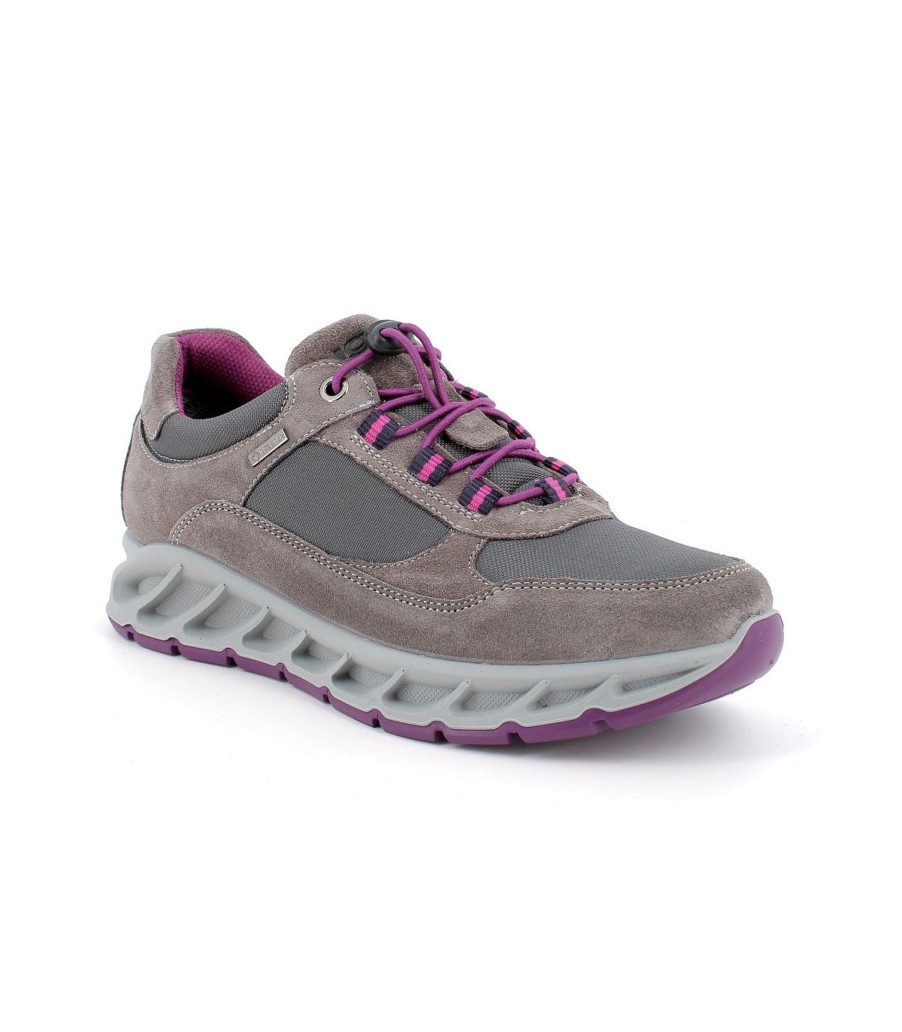 Footwear Igi & Co Waterproof Shoes & Boots | Igi & Co - Grey Pink Goretex Trainer