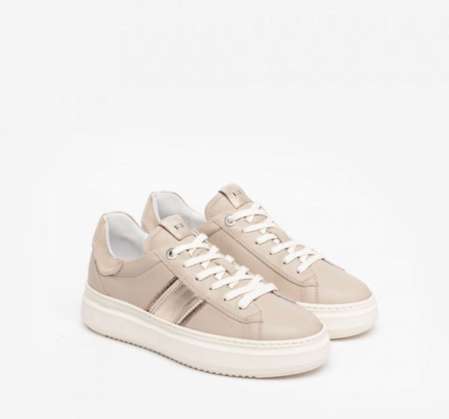 Footwear NeroGiardini | Nerogiardini - L308430D Beige Diamonte Trainer