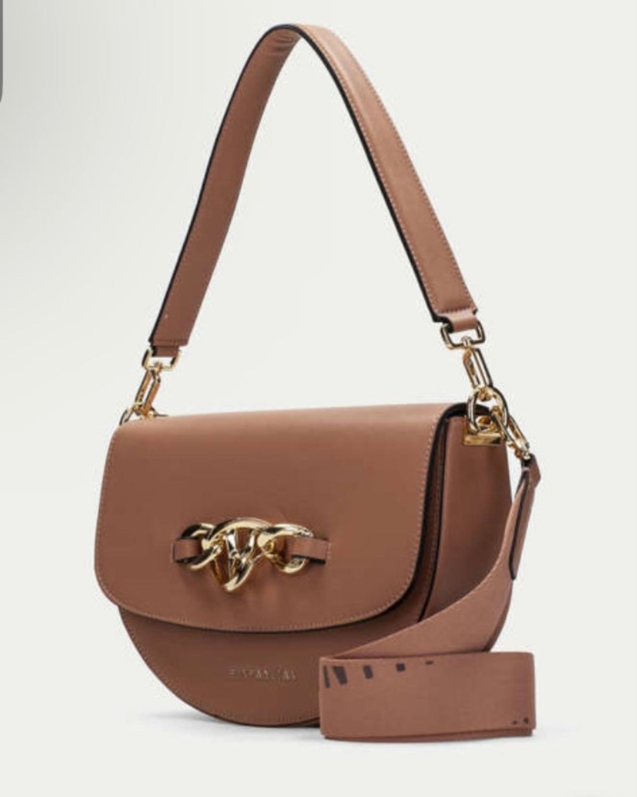 Bags Hispanitas | Hispanitas - B1232944 Apricot Leather Half Moon Crossbody