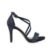 Footwear Menbur | Menbur - Black Shimmer Sandal