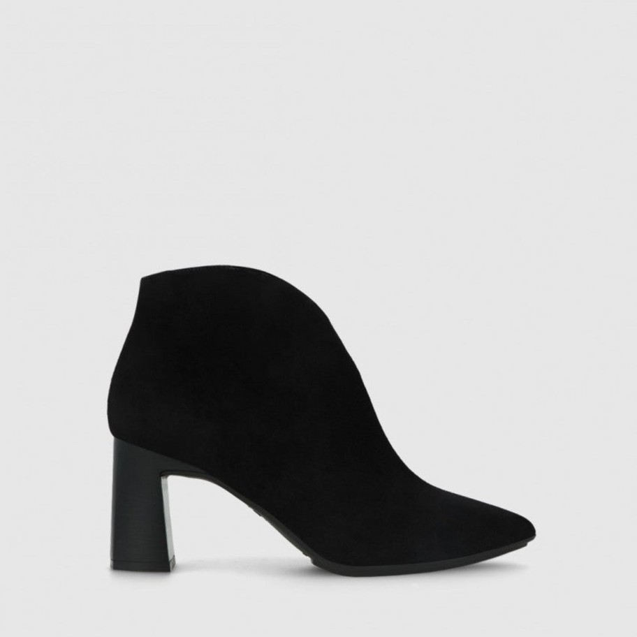 Footwear Lodi | Lodi - Marisa Black V Shaped Ankle Boot