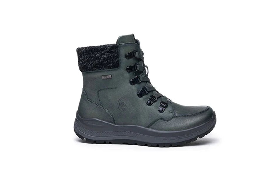 Footwear G Comfort Waterproof Shoes & Boots | G Comfort - R-5584 Green Leather Waterproof Walking Boot