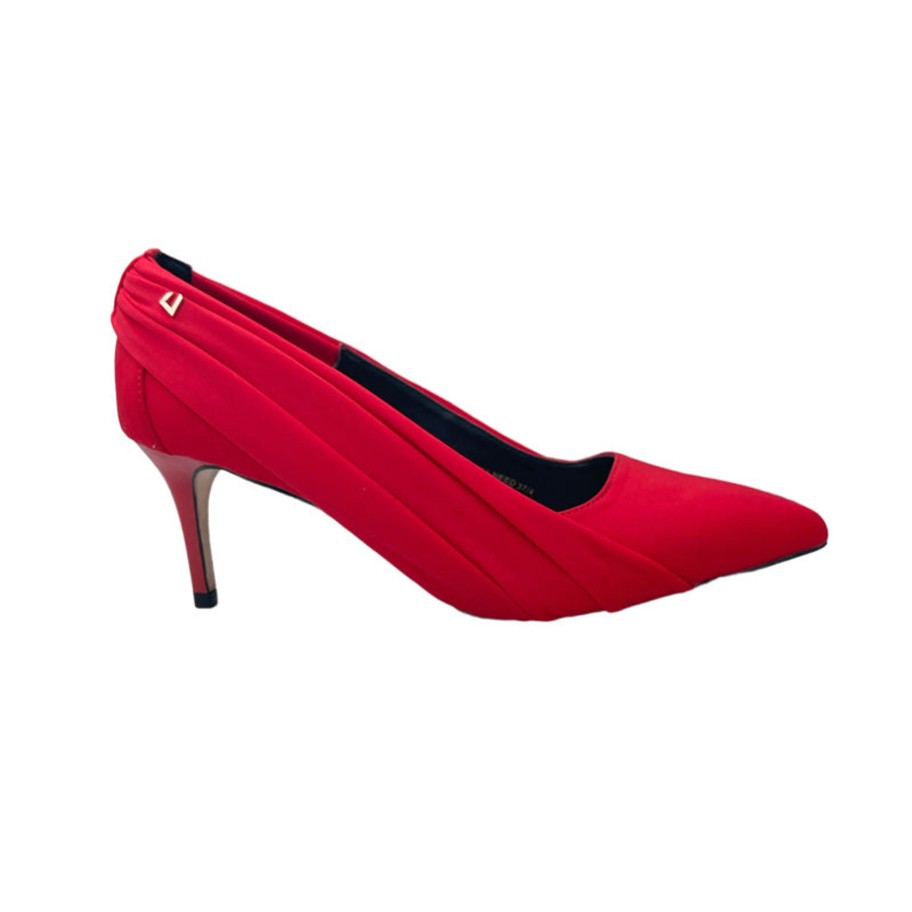 Footwear Una Healy | Una Healy - Red Satin Court Shoe