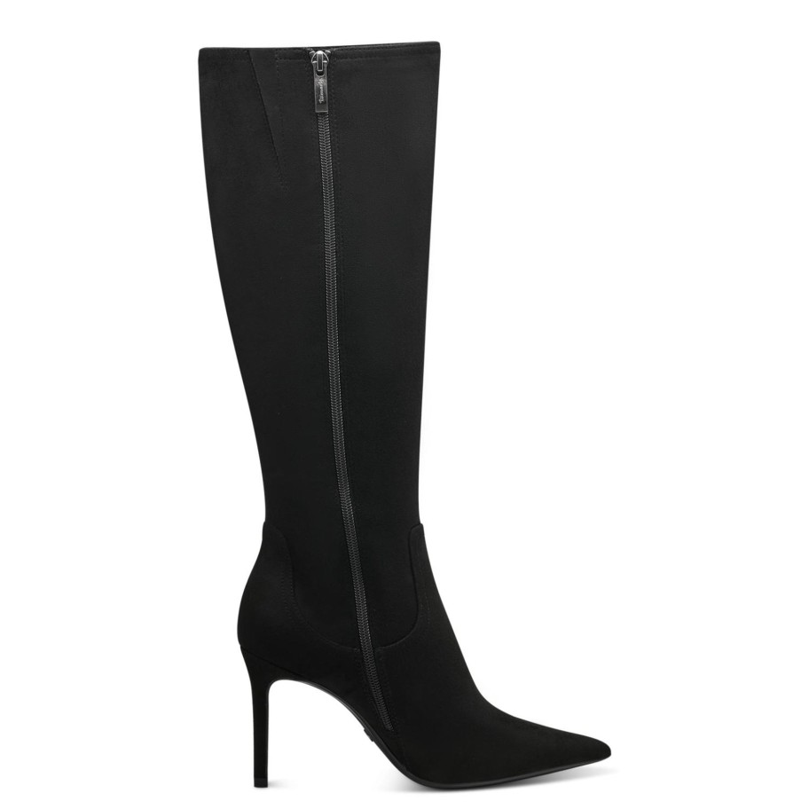 Footwear Tamaris Knee High Boots | Tamaris - 25514 Black Suede Knee High Boot