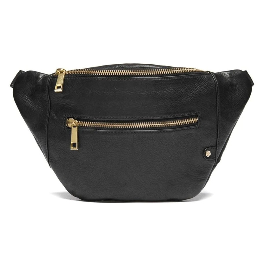 Bags Depeche | Depeche - 12346 Feminine Bumbag In Soft Leather Black