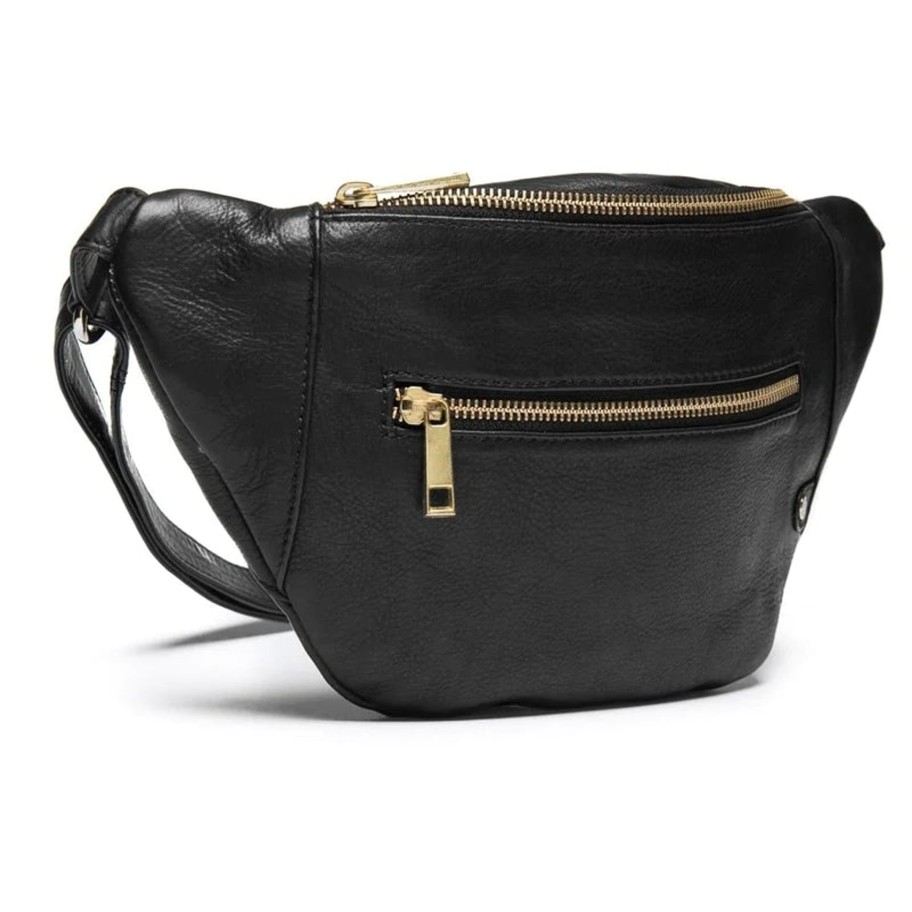 Bags Depeche | Depeche - 12346 Feminine Bumbag In Soft Leather Black