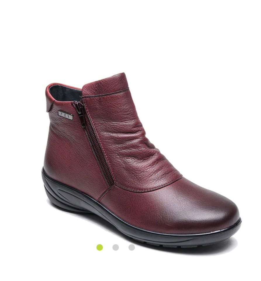 Footwear G Comfort Ankle Boots | G Comfort - P-9521 Burgundy Waterproof Zip Boot