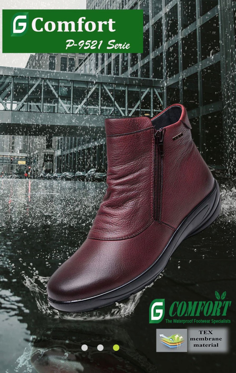 Footwear G Comfort Ankle Boots | G Comfort - P-9521 Burgundy Waterproof Zip Boot