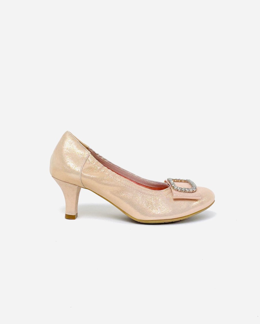 Footwear Le Babe | Le Babe - 3037 Dusky Pink Diamonte Kitten Heel