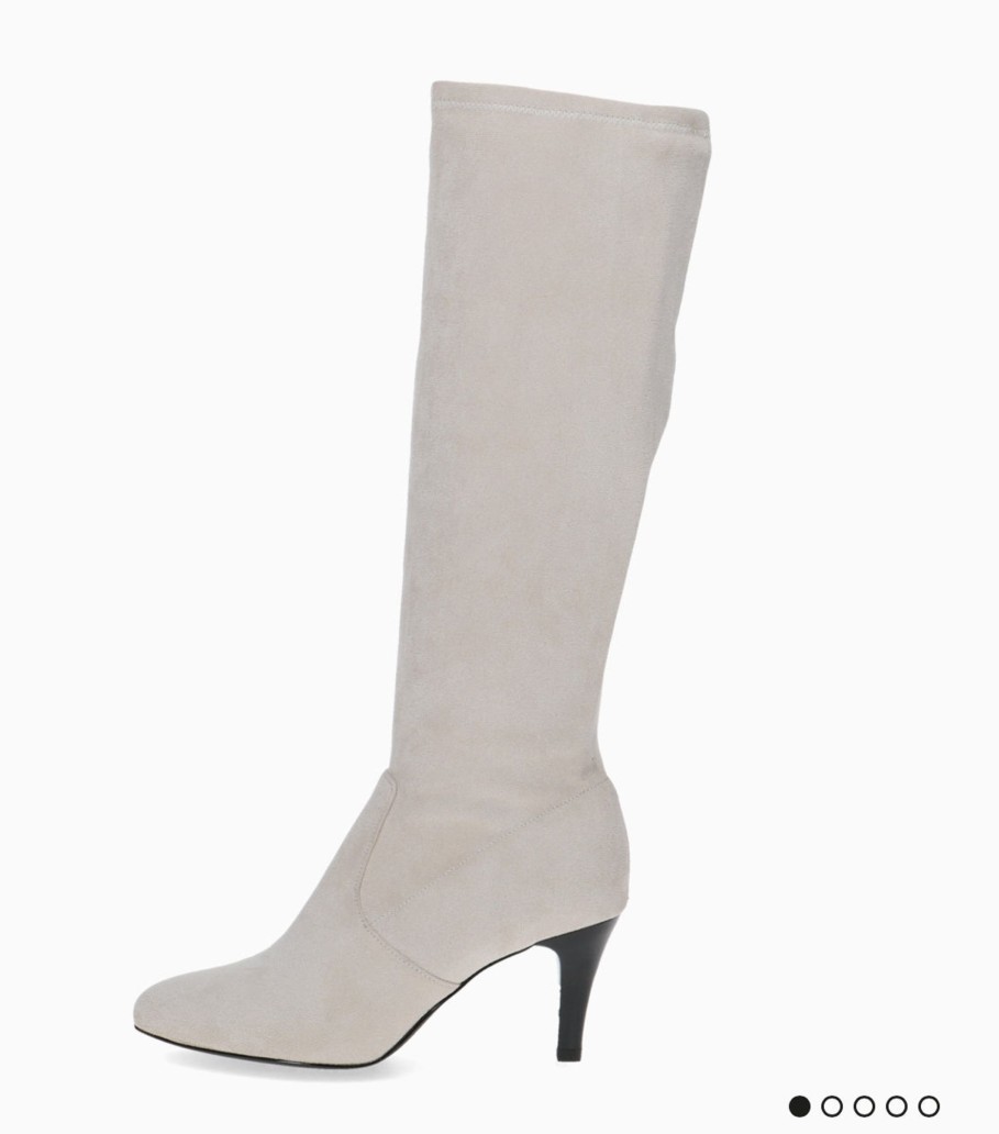 Footwear Caprice | Caprice - 25524 Cream Sock Knee High Boot