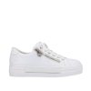 Footwear Rieker | Rieker - N4921-81 White Platform Trainer With Side Zip