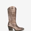 Footwear NeroGiardini Mid Calf Boots | Nerogiardini - E409795D Metallic Med Calf Cowboy Boot