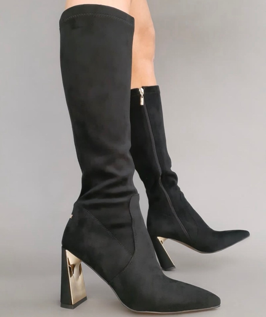 Footwear Kate Appleby Knee High Boots | Kate Appleby - Fazeley Black Suede Look Knee High Boot