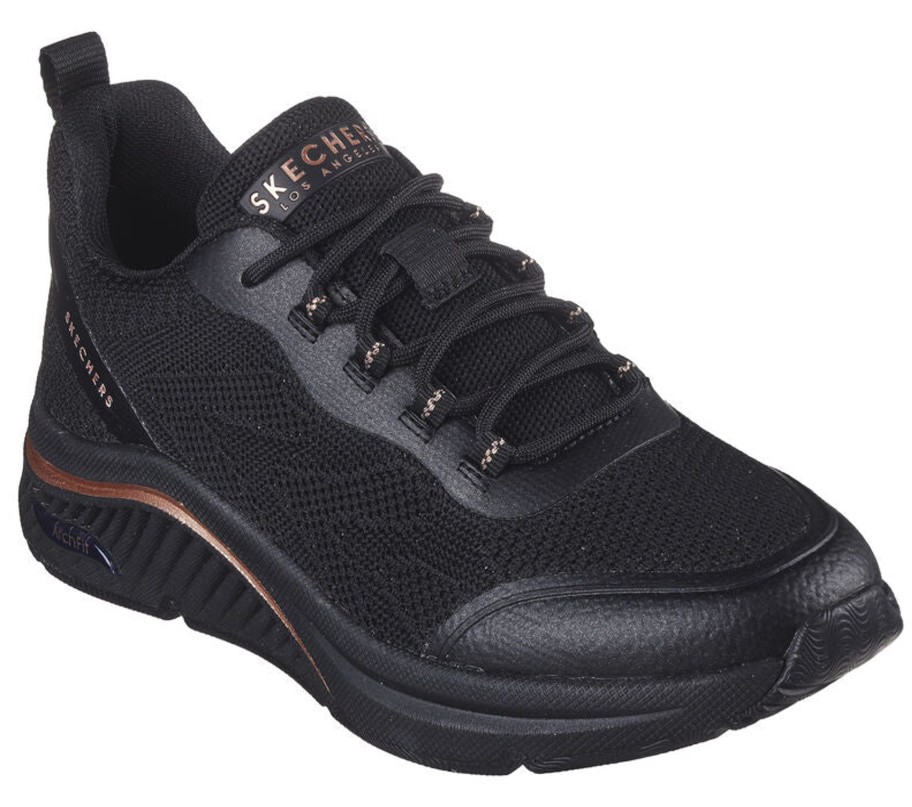 Footwear Skechers | Skechers - 155567 Black And Rose Gold Arch Fit