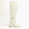 Footwear Lodi | Lodi - Kalima Ivory Knee High Boot