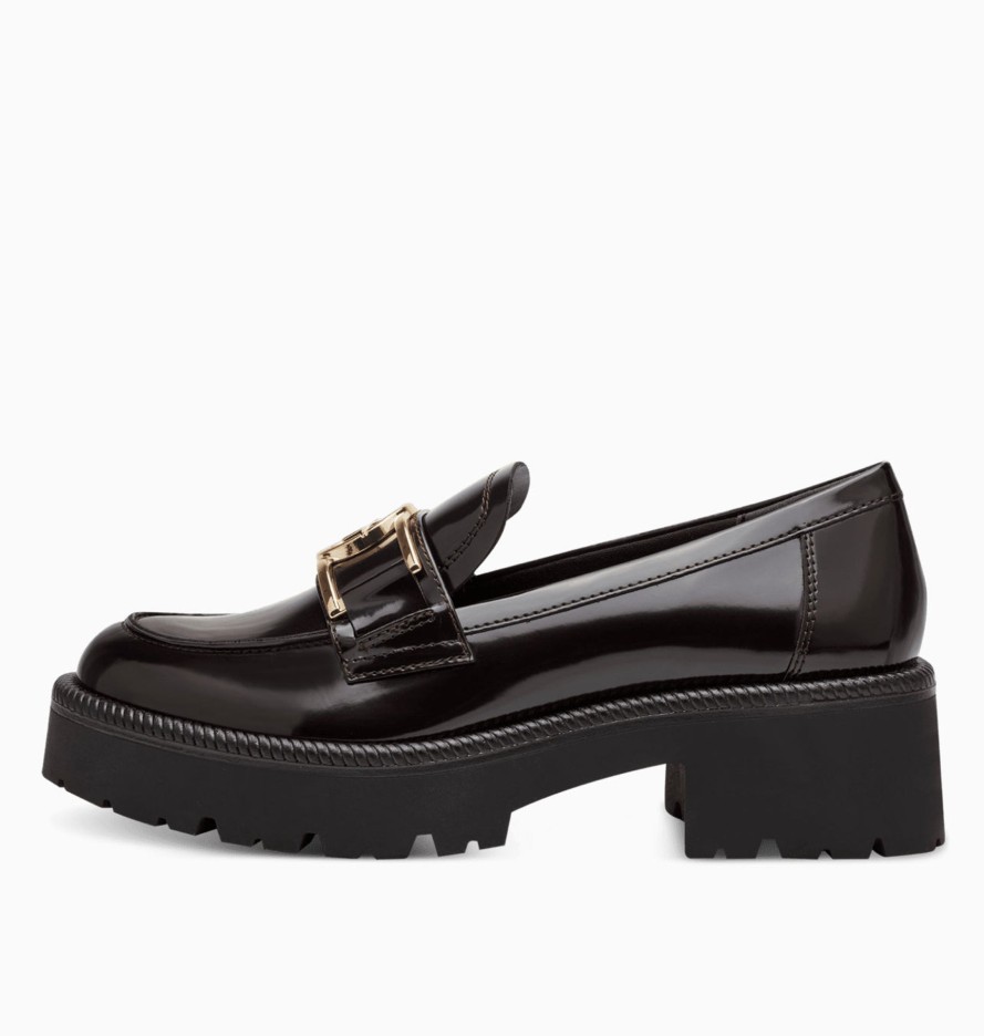 Footwear Tamaris | Tamaris - 24436 Black Patent Loafer