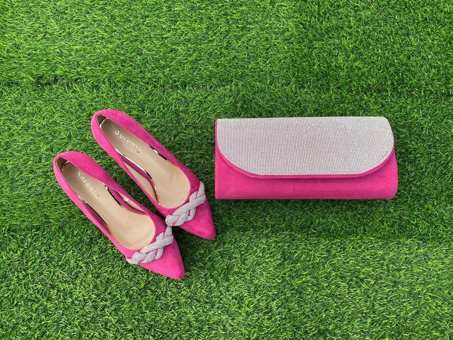 Footwear Sorento | Sorento - Pink Diamonte Clutch