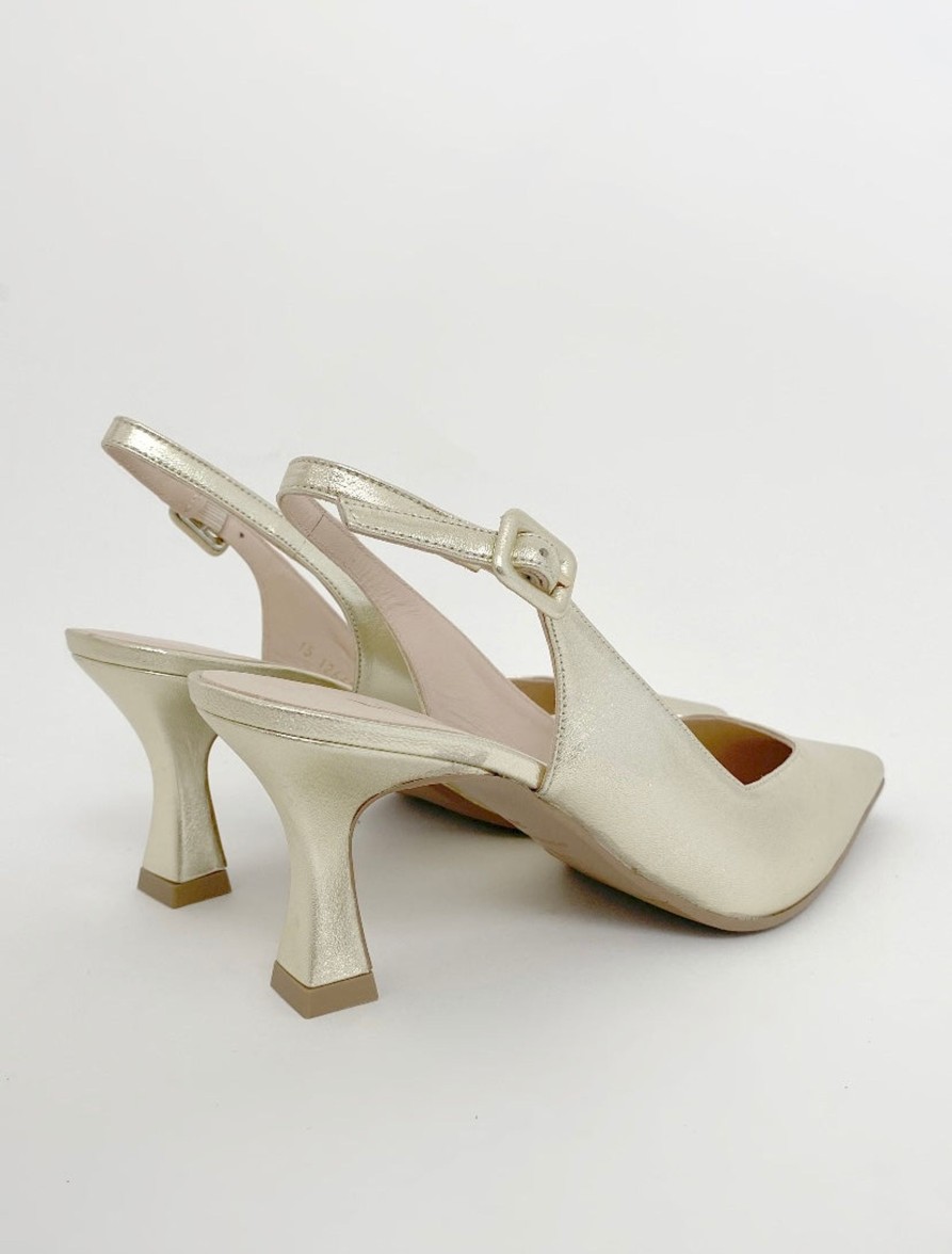 Footwear Lodi | Lodi - Juco Gold Kitten Slingback