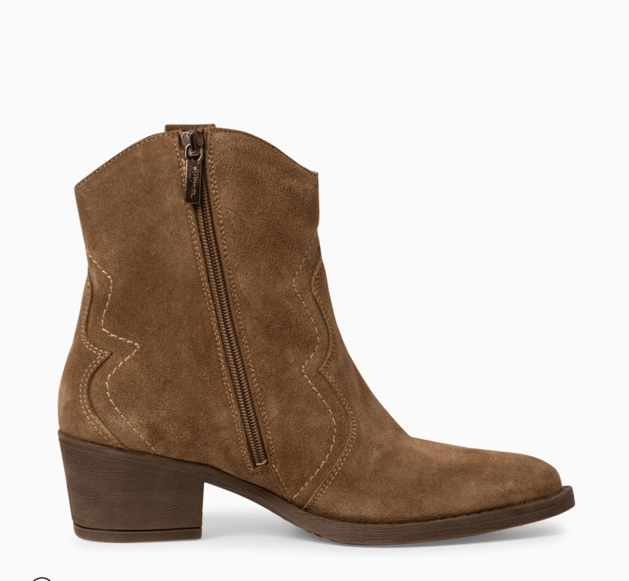 Footwear Tamaris Ankle Boots | Tamaris - 25702 Tan Cowboy Boot