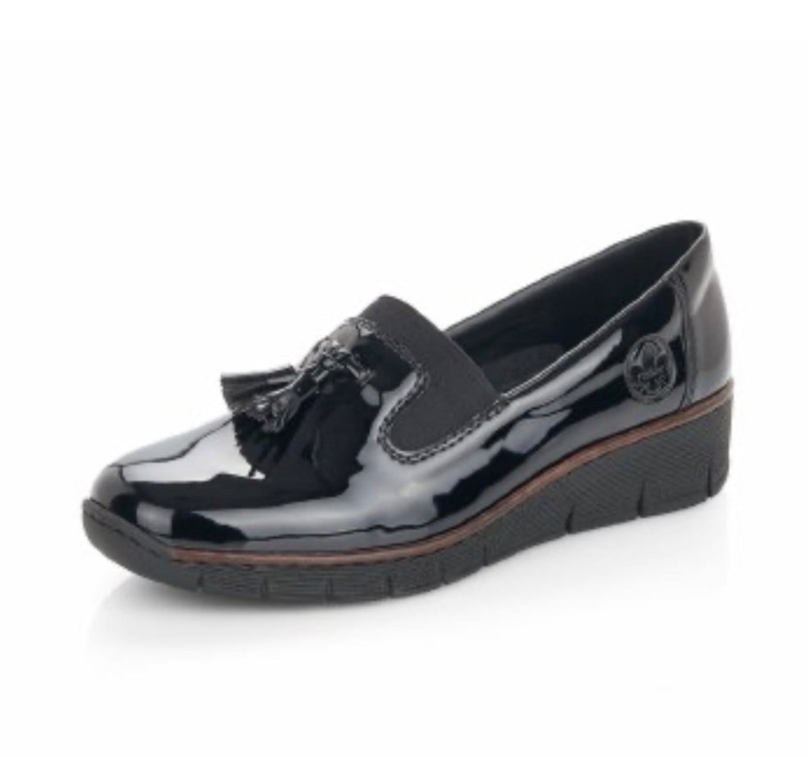 Footwear Rieker | Rieker - 53751 Black Patent Loafer