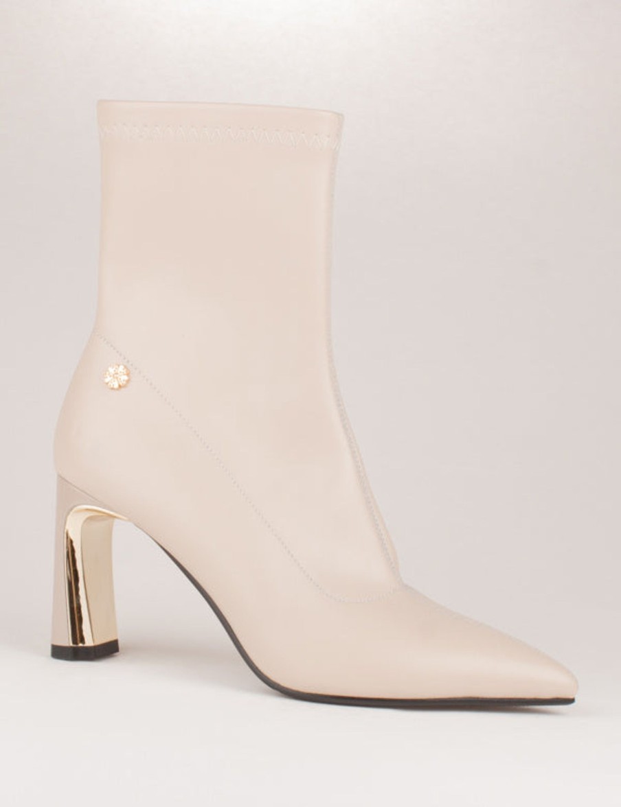 Footwear Kate Appleby Ankle Boots | Kate Appleby - Bordon Almond Gold Heel Ankle Boot