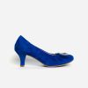 Footwear Le Babe | Le Babe - 3037S3 Blue Diamonte Kitten Heel Court