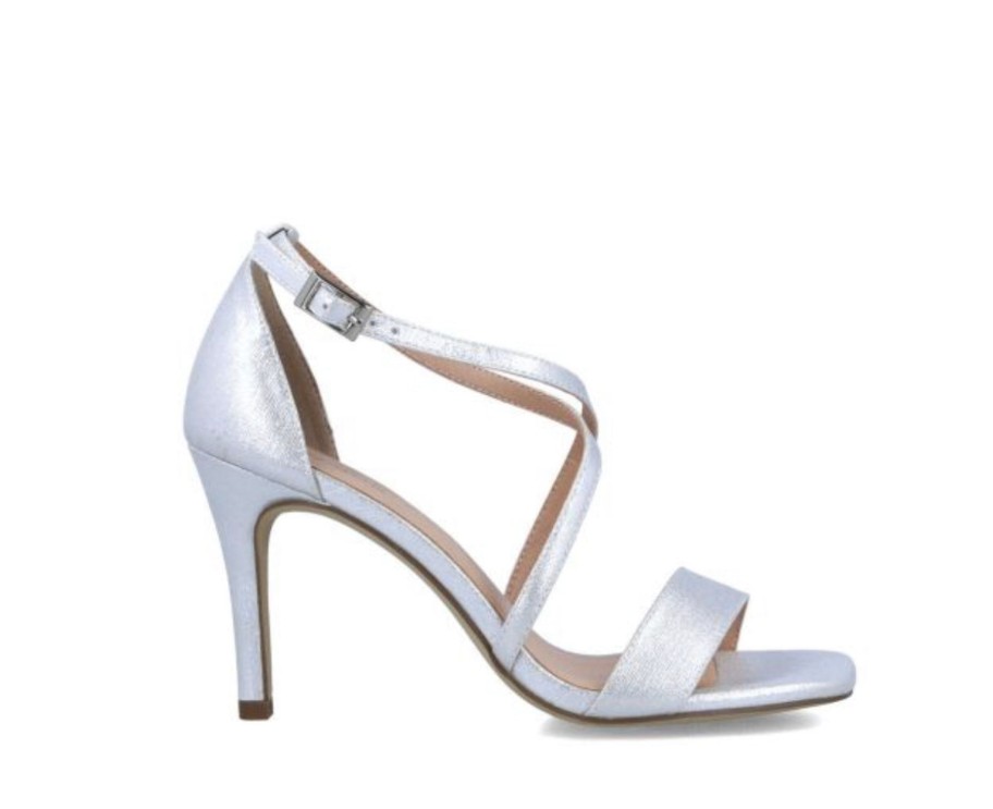 Footwear Menbur | Menbur - Silver Shimmer Sandal