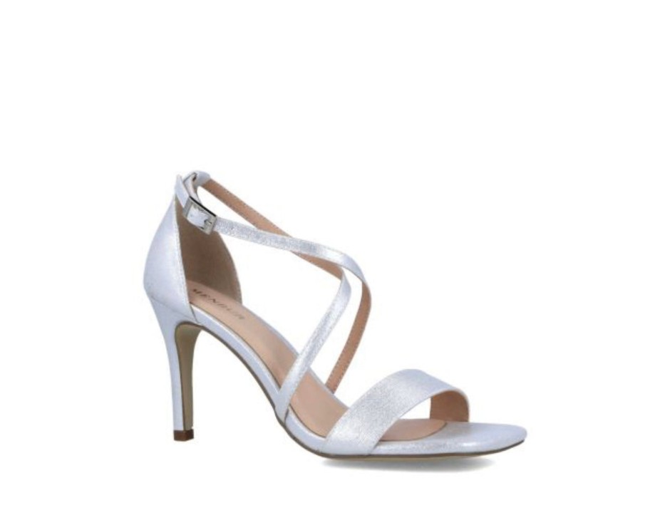 Footwear Menbur | Menbur - Silver Shimmer Sandal