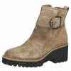 Footwear Paul Green | Paul Green - 9763 Taupe Leather Suede Biker Boot