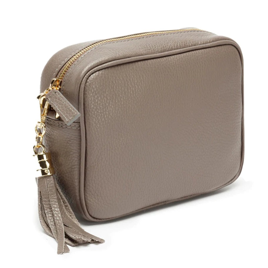 Bags Elie Beaumont | Elie Beaumont - Ebb5001 Taupe Leather Crossbody With Matching Strap