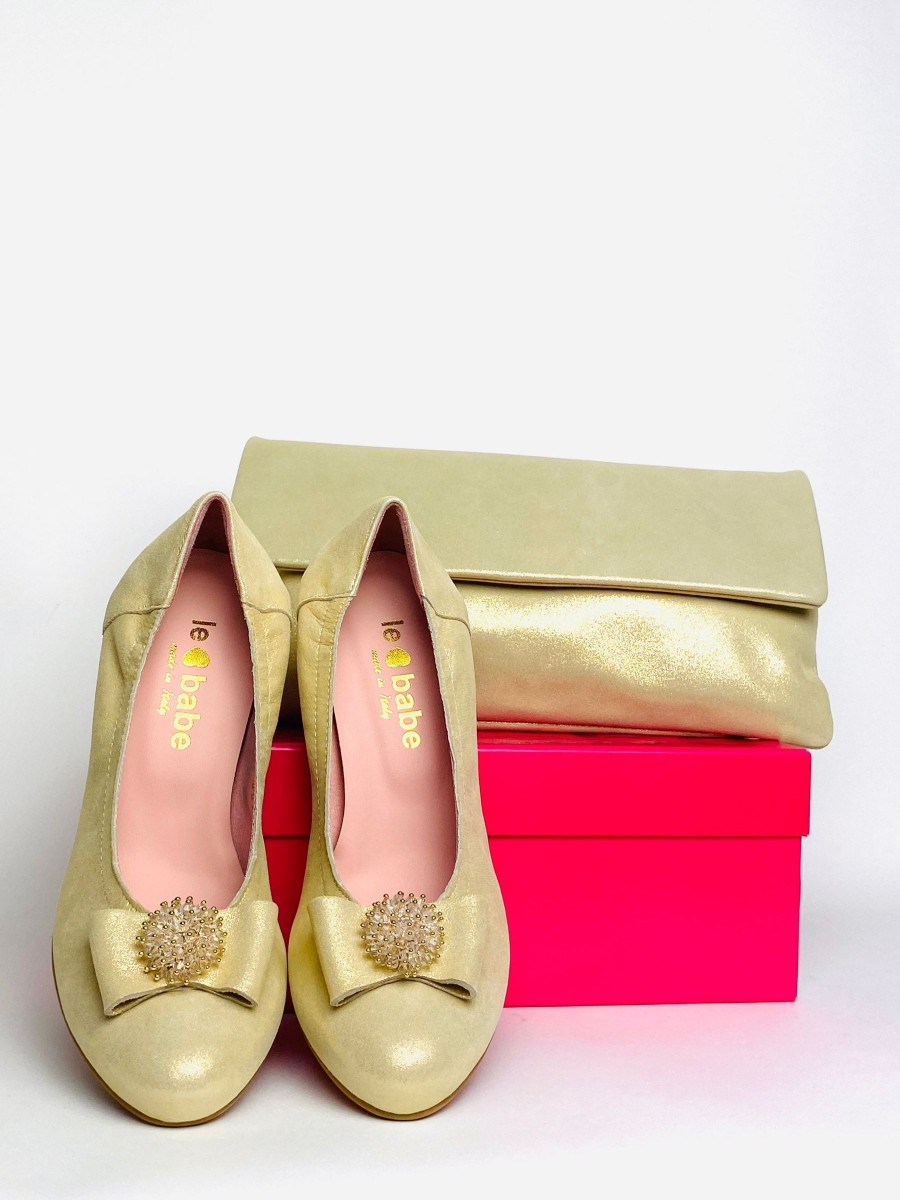 Footwear Le Babe | Le Babe - Bopolly Gold Bag