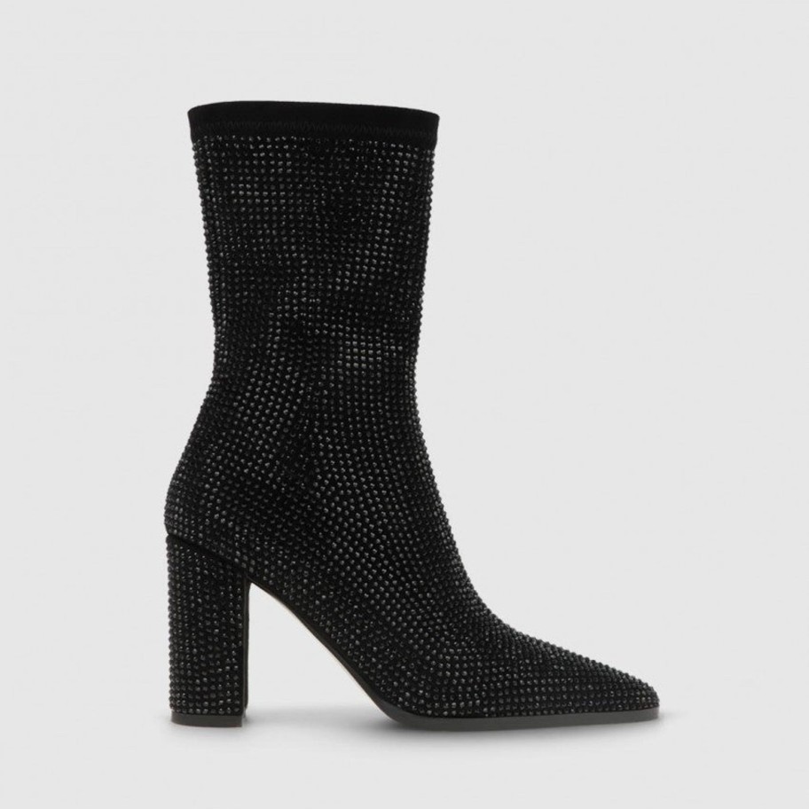 Footwear Lodi Ankle Boots | Lodi - Vetusa Black Rhinestone Ankle Boot