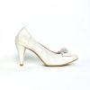 Footwear Le Babe | Le Babe - Ivory Cluster Med Heel Court Shoe