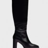 Footwear Wonders | Wonders - M-5106 Black Leather Knee High Boot