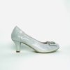 Footwear Le Babe | Le Babe - 3037S3 Silver Diamonte Kitten Heel