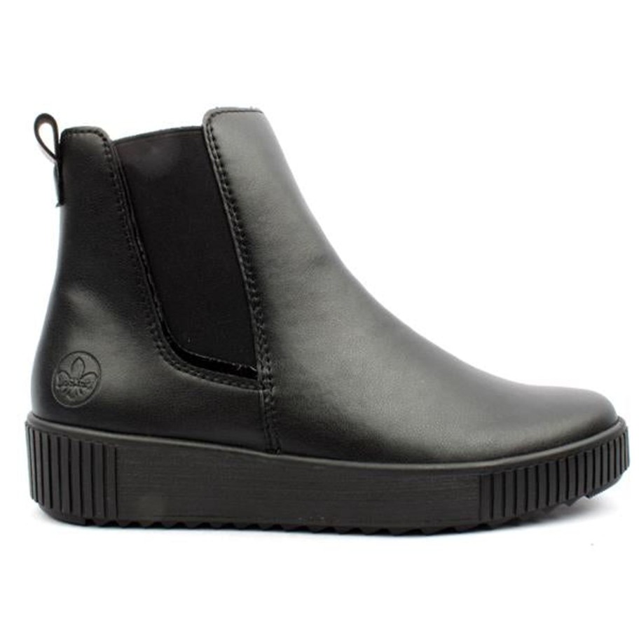 Footwear Rieker | Rieker - Y6451 Black Leather Chelsea Boot