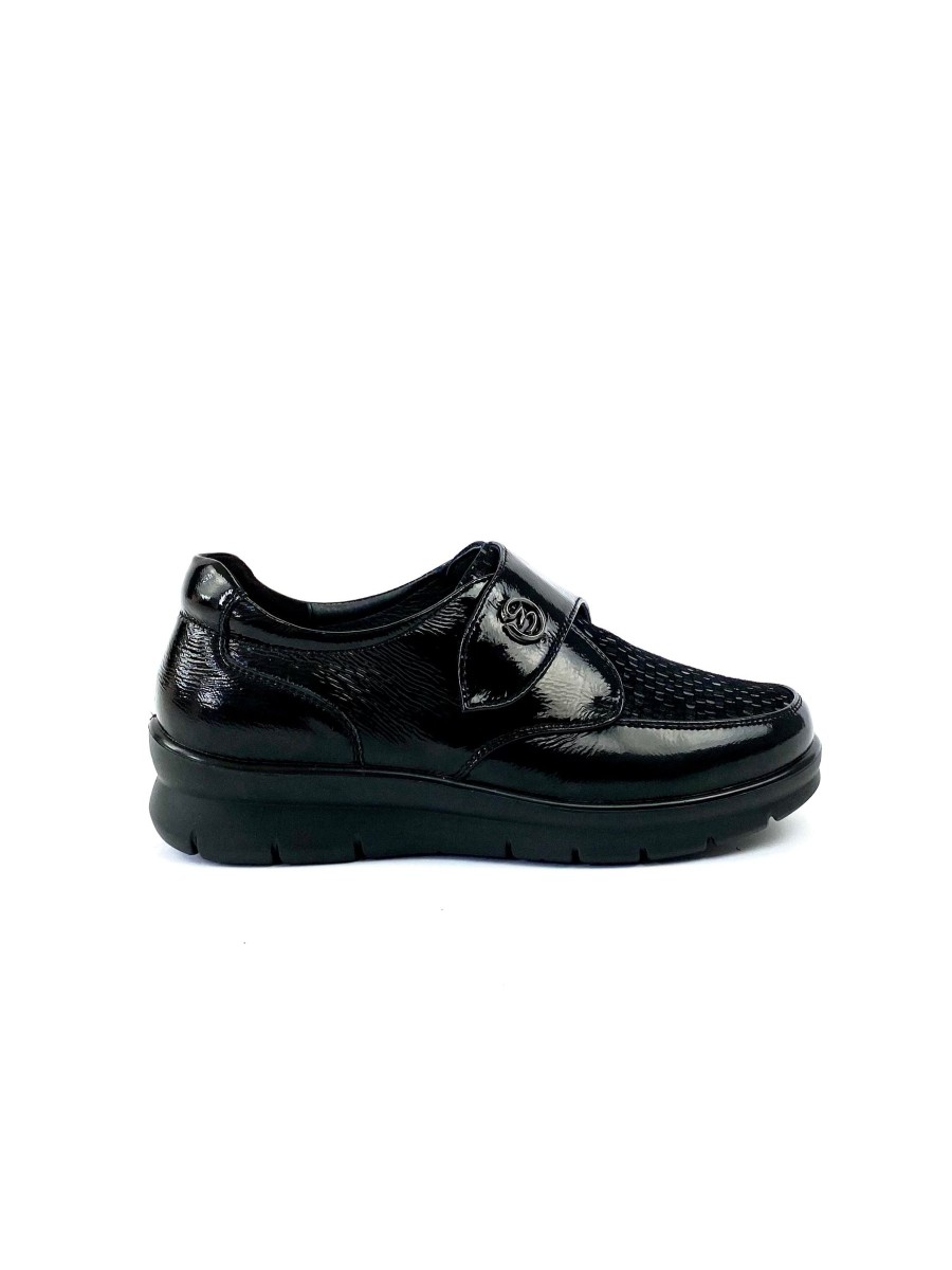 Footwear G Comfort | G Comfort - P-8261 Black Extra Wide Shimmer Velcro